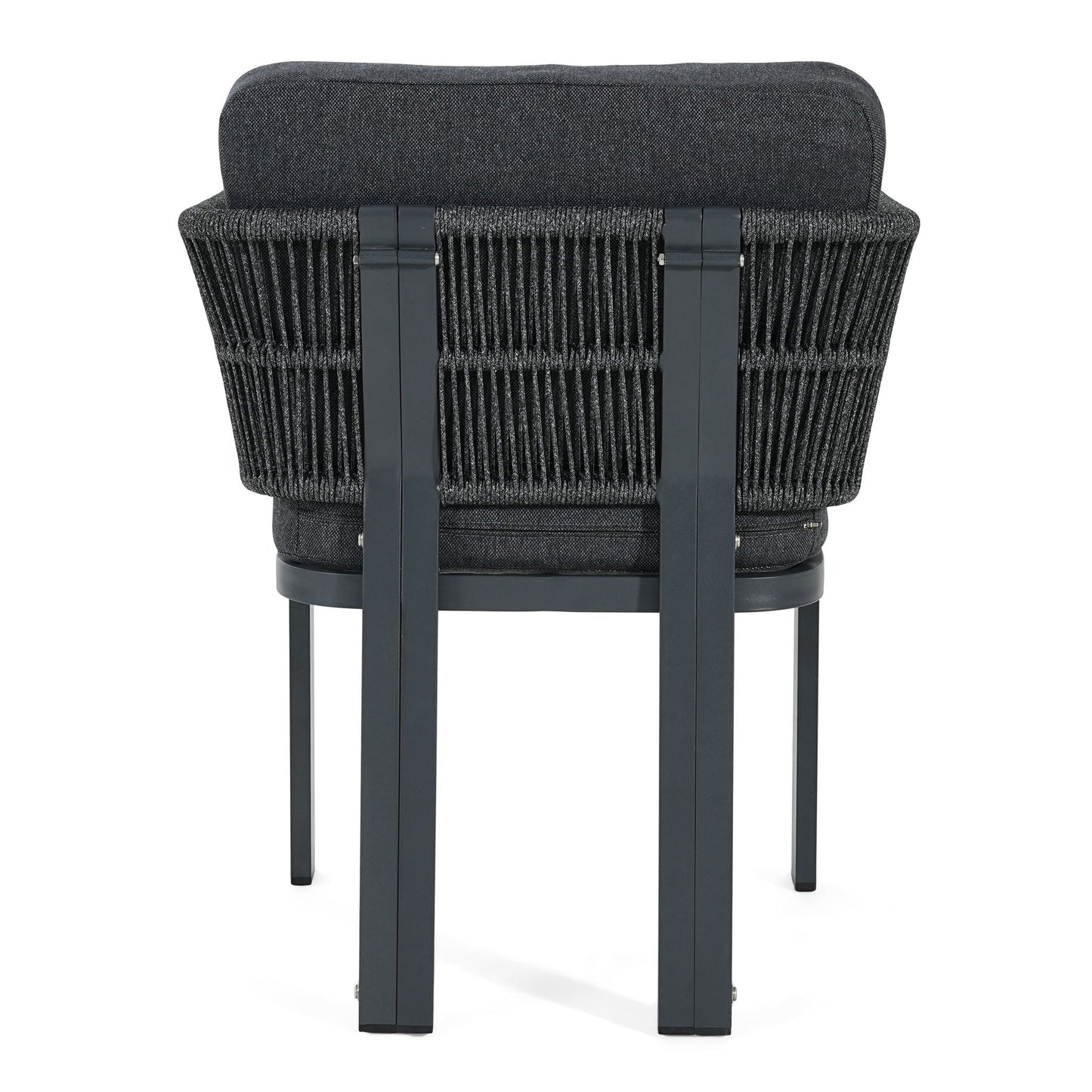 7 Piece Outdoor Dining Set With Table And 6 Chairs - Black / Teak / Gray