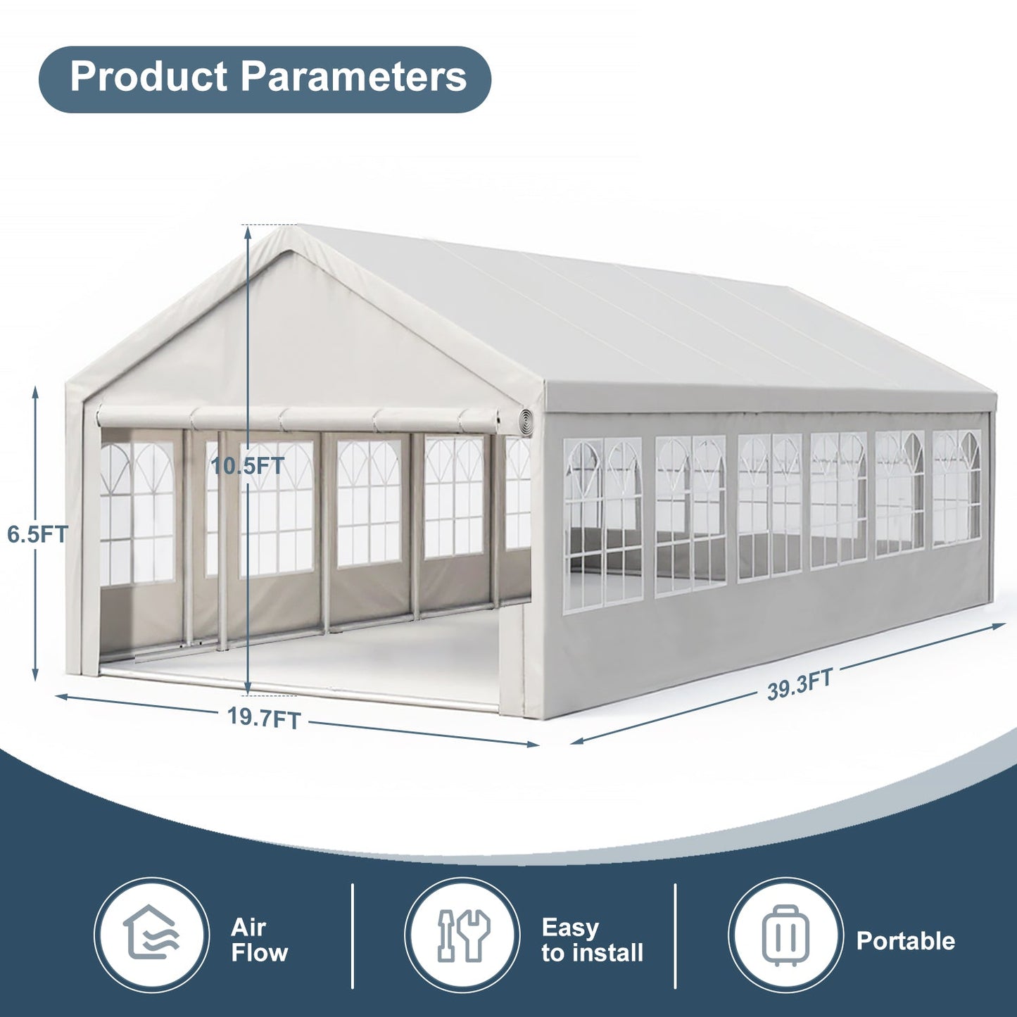 20'x40' Carport Canopy Party Tent