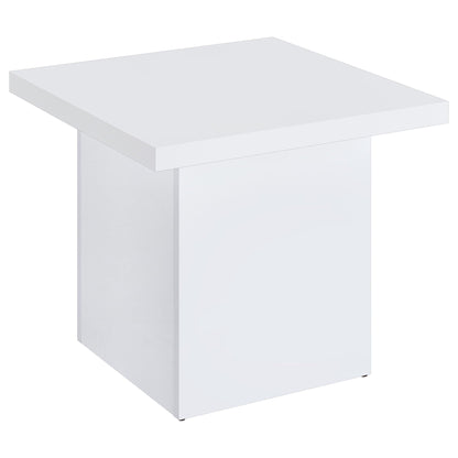 Devar 2-piece Square Coffee End Table Set White High Gloss