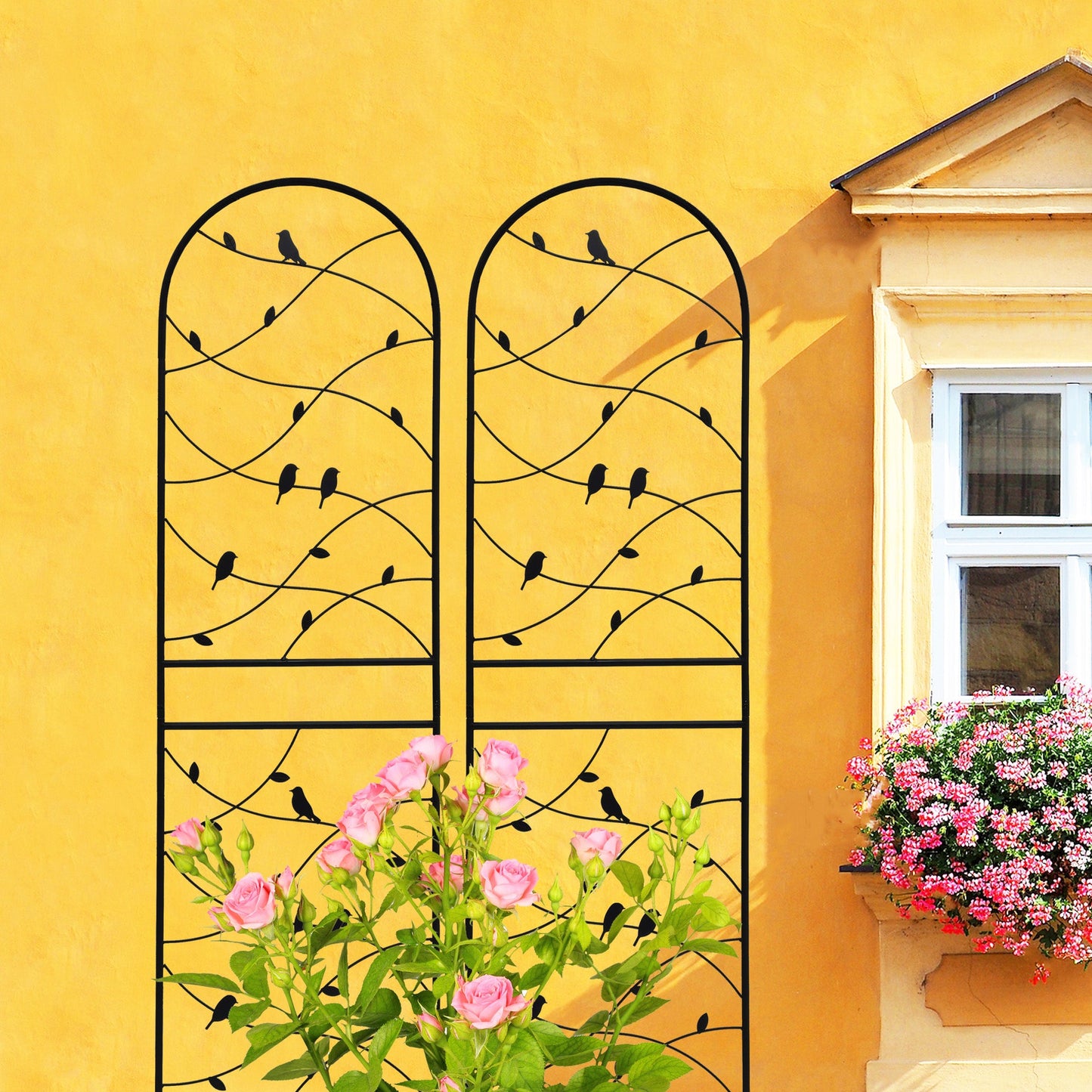 2 Pack Metal Garden Trellis 71" x 19.7" Rustproof Outdoor Plant Support