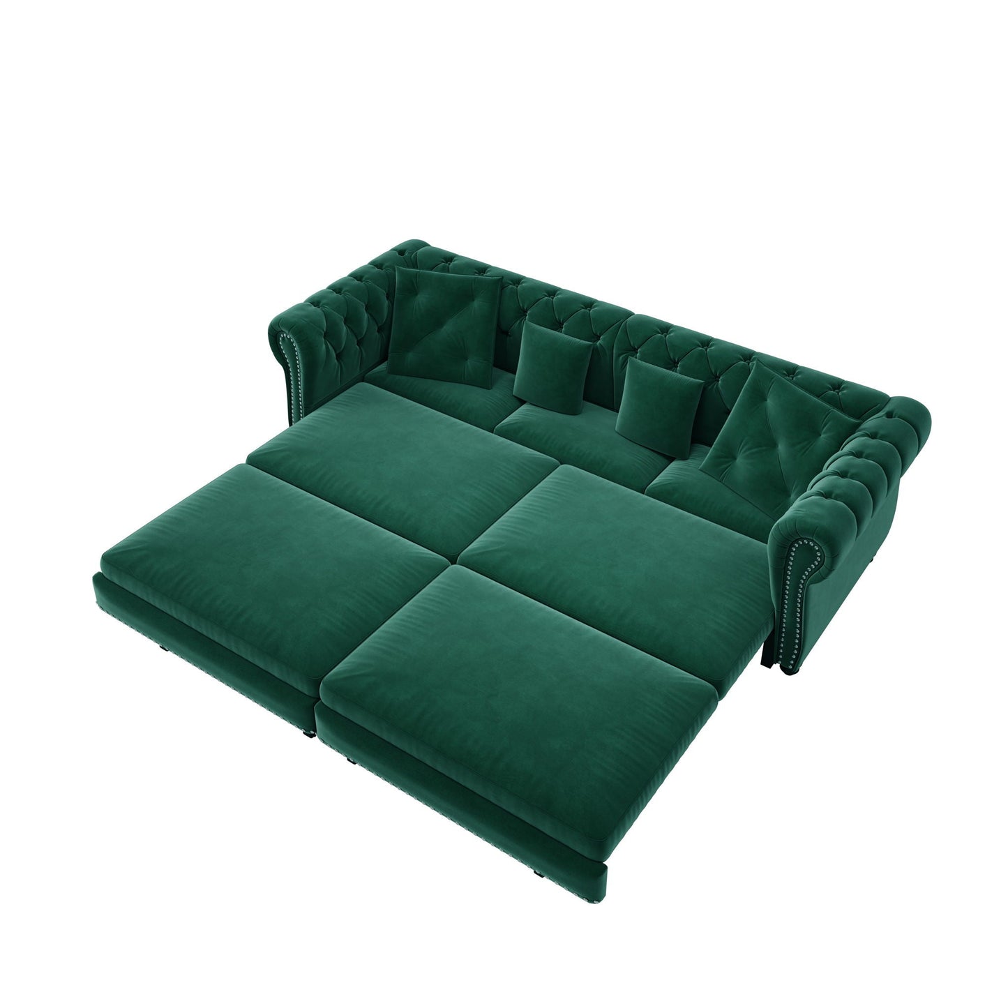 3 In 1 Pull Out Convertible Sleeper Sofa Bed, King Size, Chaise Lounge