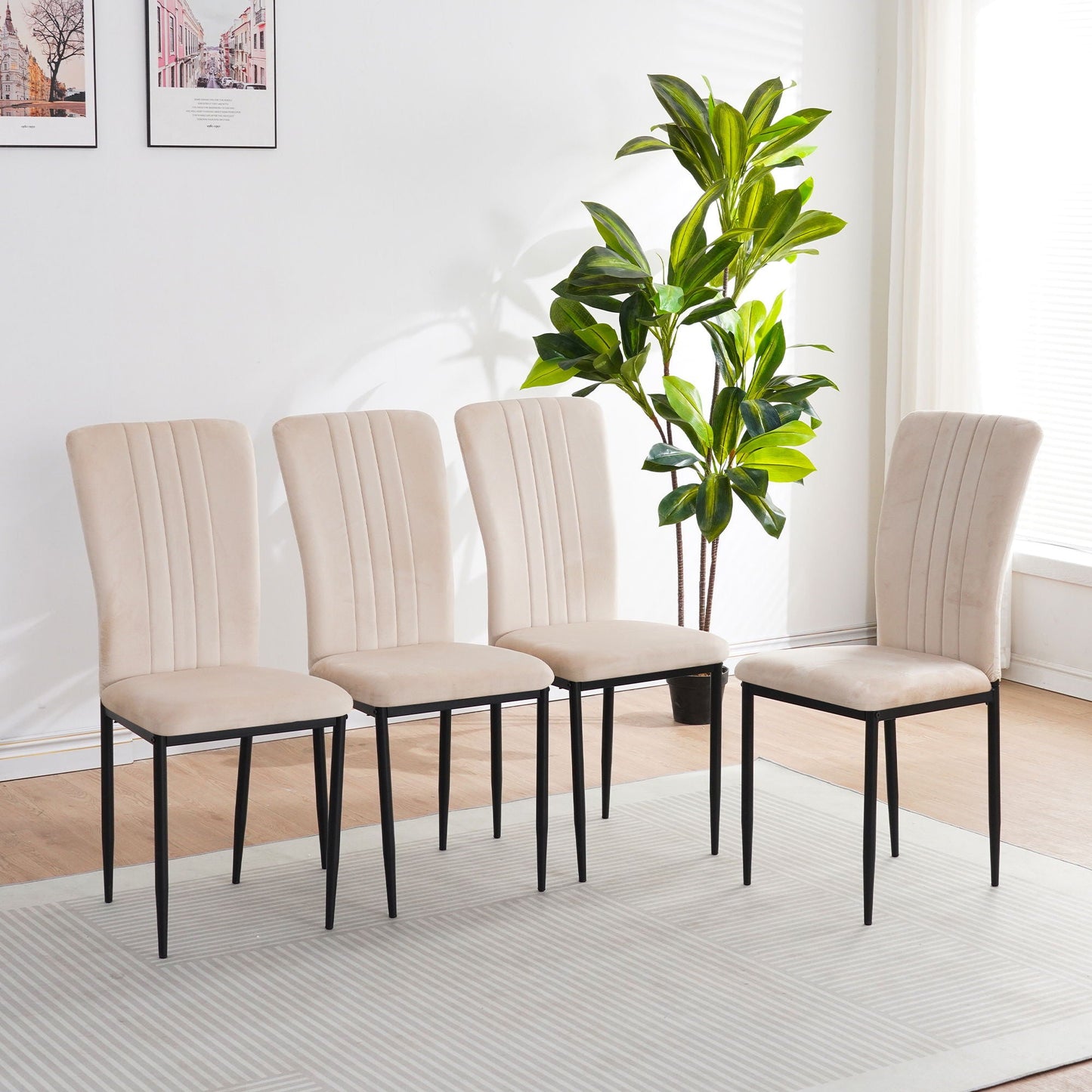 Velvet Dining Chairs For Dining Room (Set of 4)