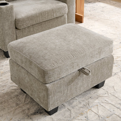 Single Sofa Recliner with Manually Adjustable Backrest - Brown