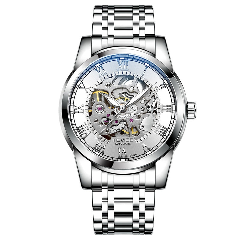 Waterproof Mens Automatic Minimalist Stylish Hollow Mechanical Luminous Watch