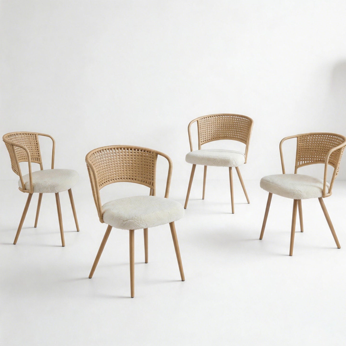 Farmhouse Style Wicker Dining Chair