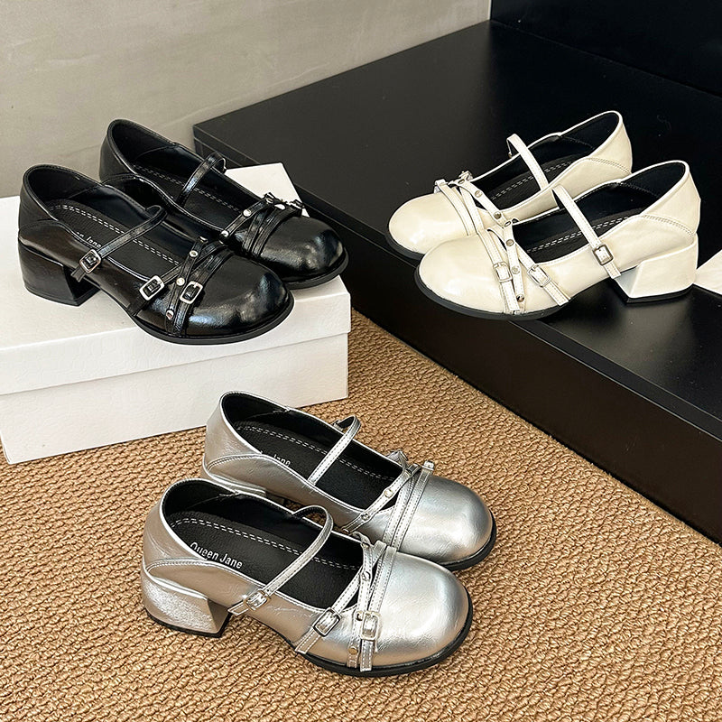 Retro French Style High Rise Shallow Mouth Single Shoe For Women In Spring 2026 Versatile With Skirt, Soft Soled Ballet Style Shoes