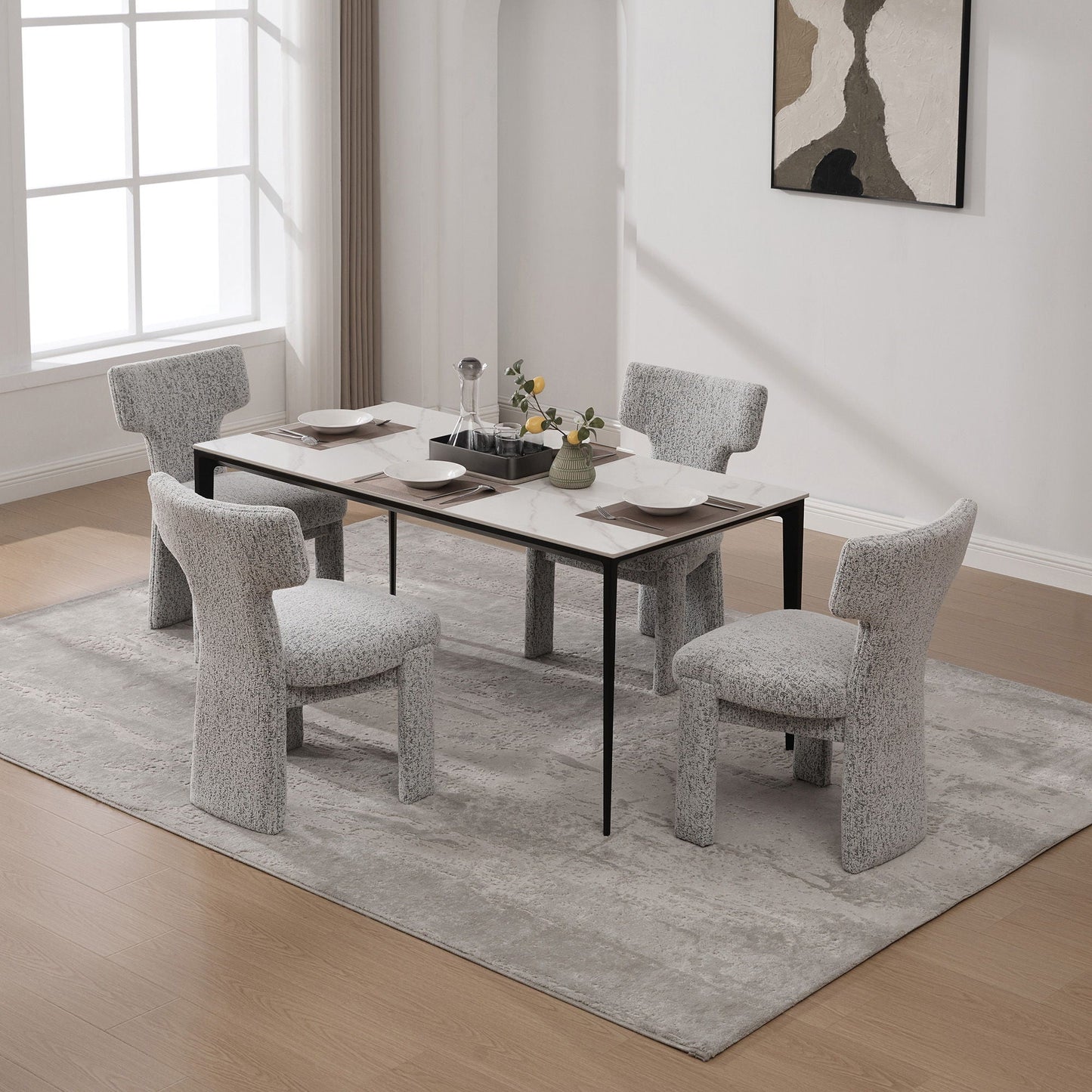 Armless Curved Back Accent Chairs
