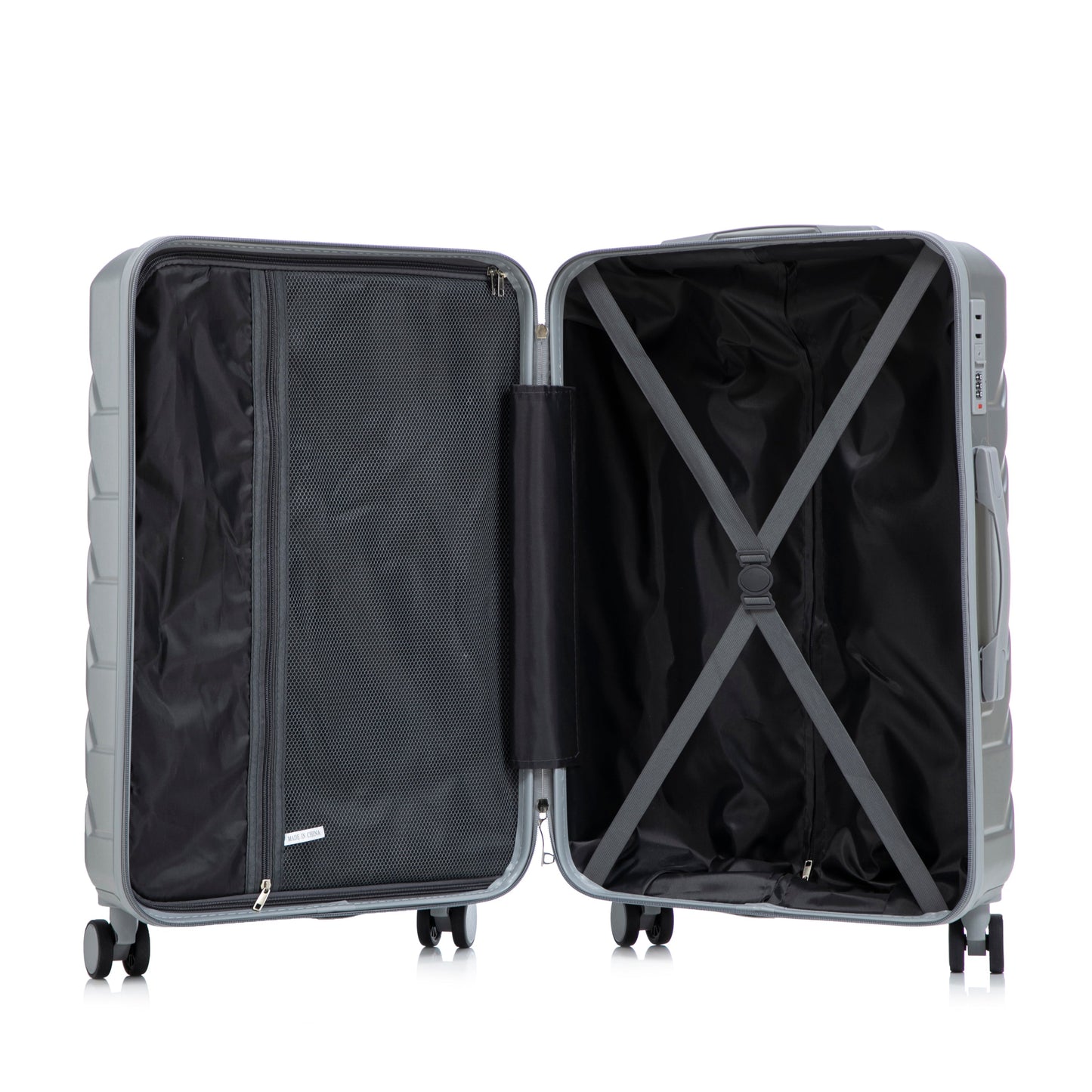 3-Piece ABS Spinner Wheel Luggage Set with Combination Lock