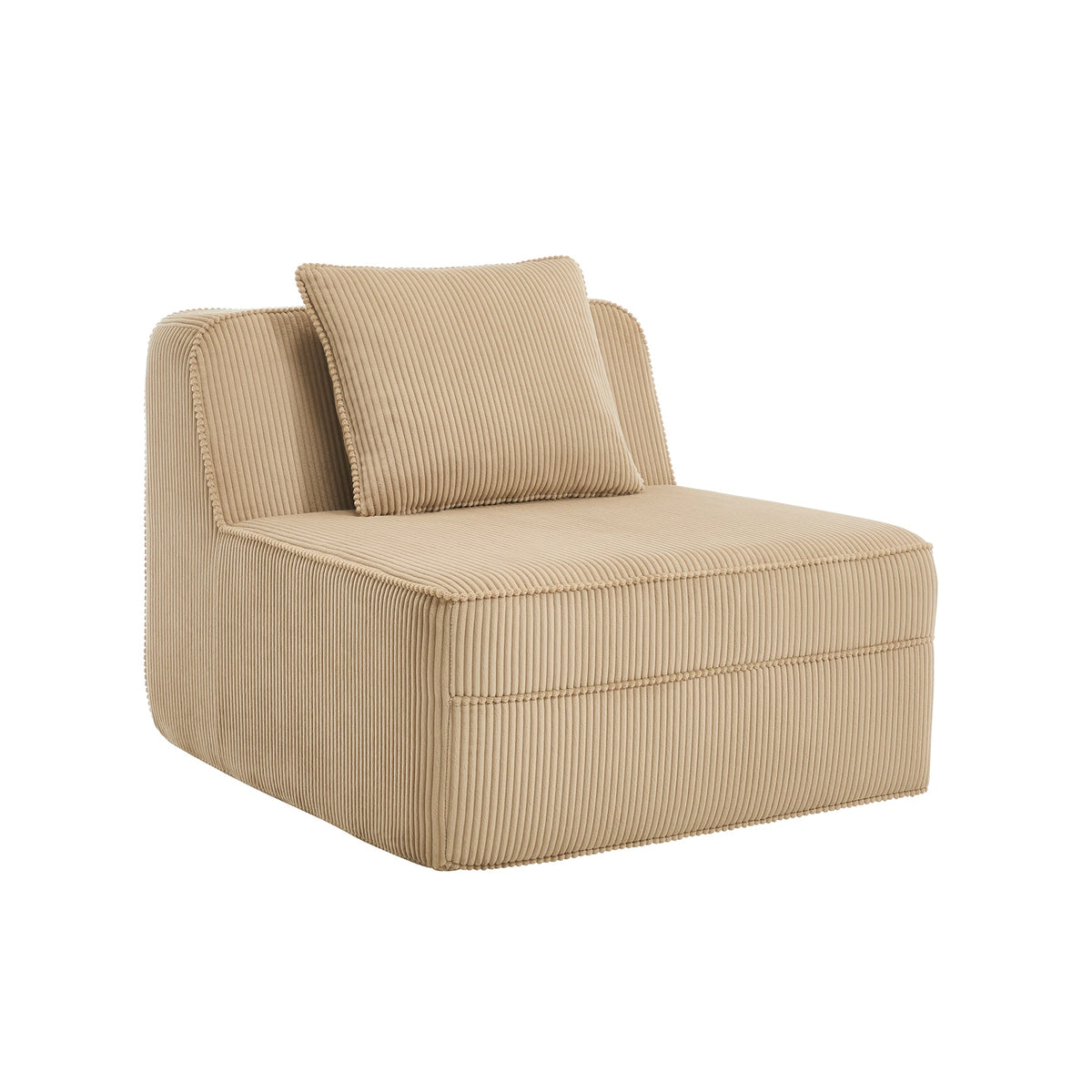 Armless Sofa With Pillow Corduroy - Camel