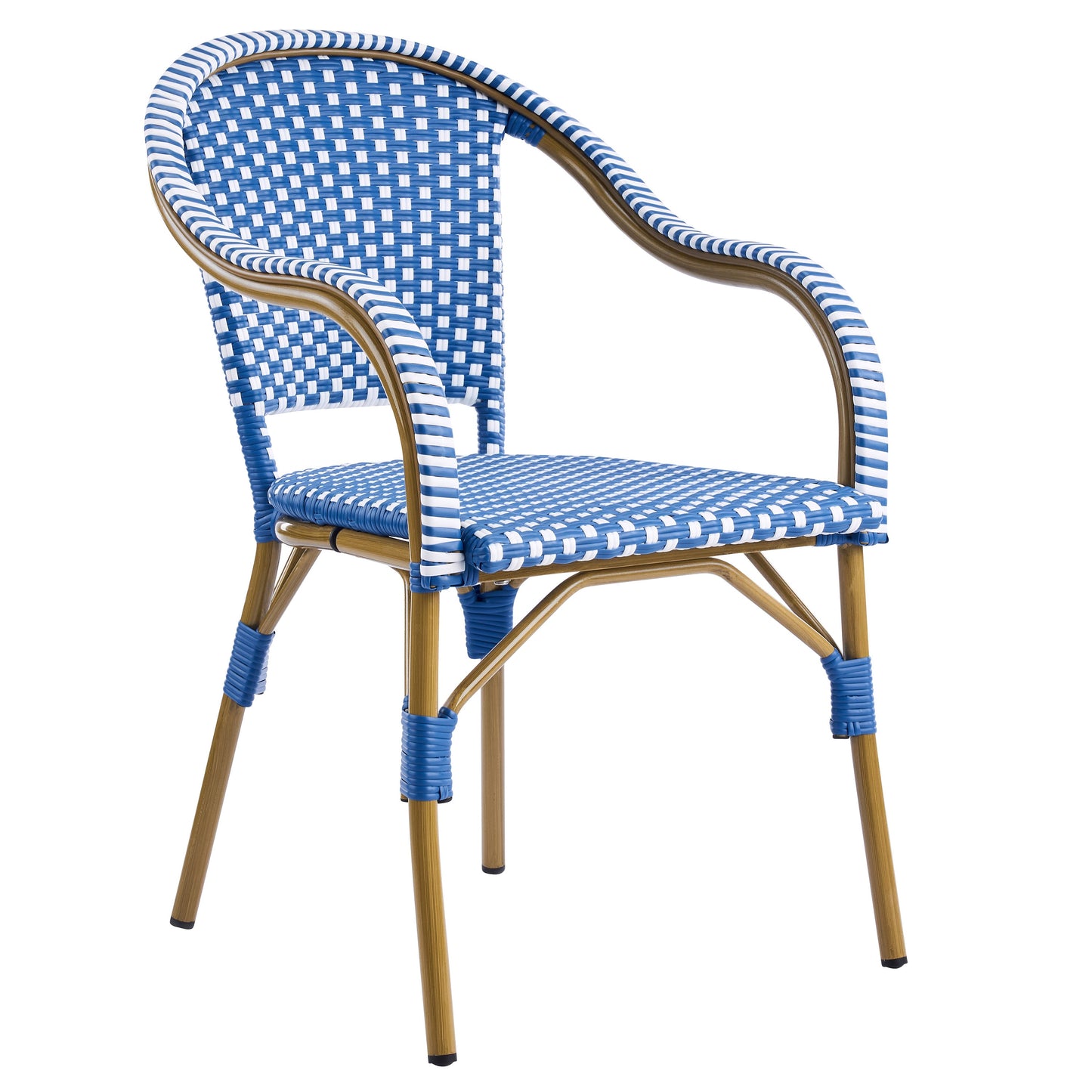 Outdoor Bistro Chairs Set of 2 with Aluminum Frame and PP Rattan