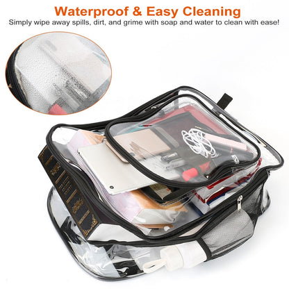 Clear Backpack Heavy Duty Transparent Book Bag Waterproof PVC Clear Backpack 5.3Gal with Reinforced Strap for College Workplace