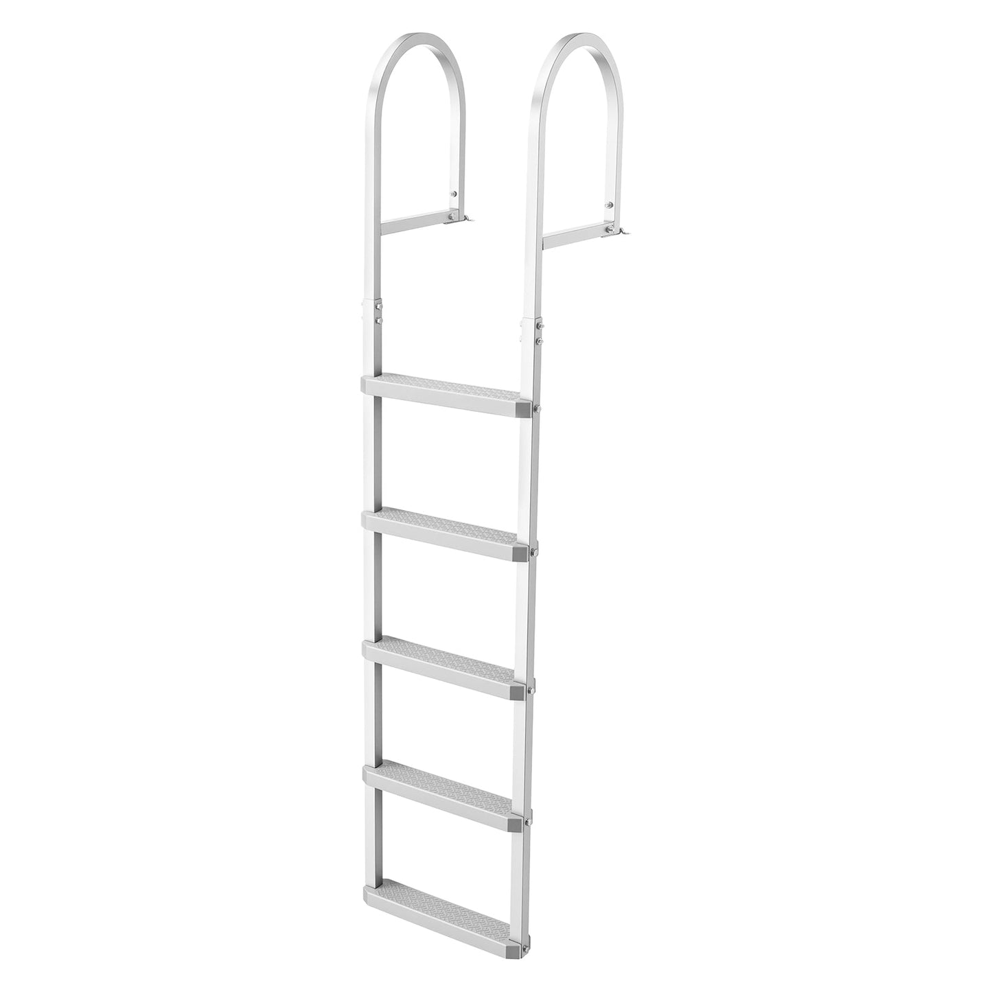 Removable Dock Ladder, 5 Steps, Aluminum Alloy Pontoon Boat Swim Ladder