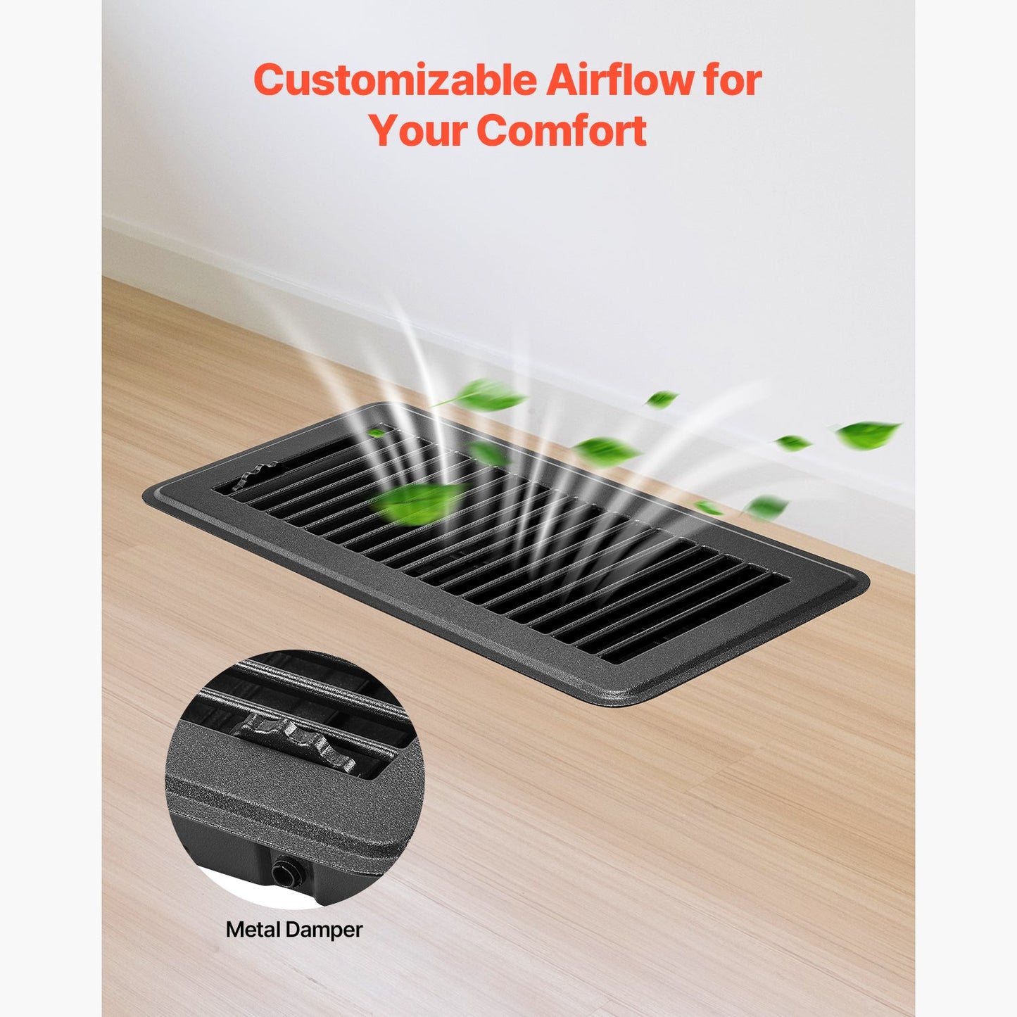 Floor Registers 4 x 10 Inch 12-Pack Iron Floor Vents for HVAC Vent Grilles