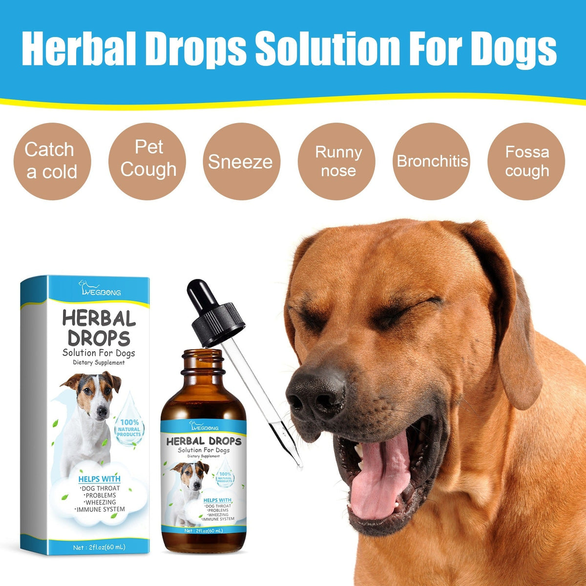 Yegbong Pet Cough Herbal Drops Pet Body Discomfort Care For Pet Cough And Runny Nose