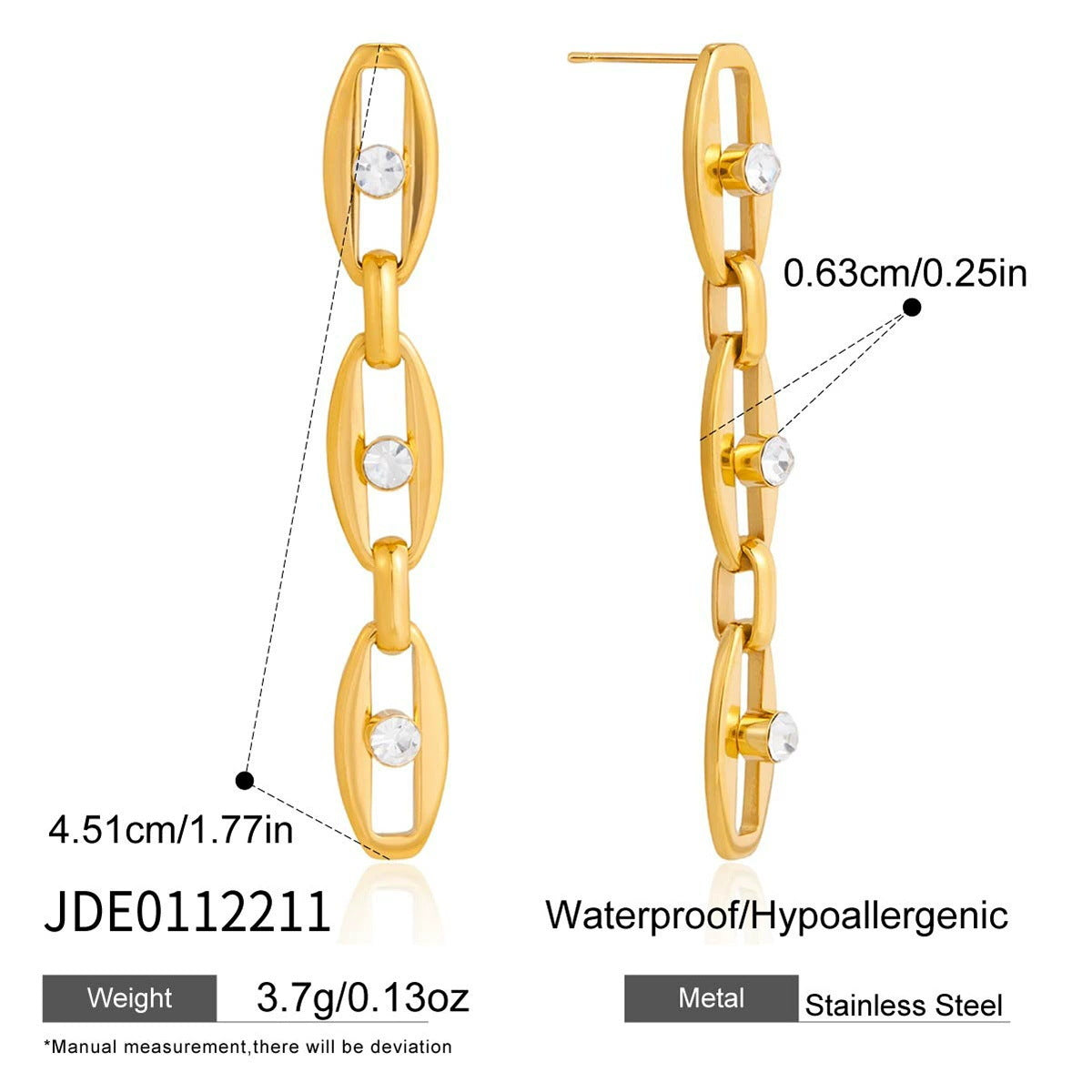 Color Zircon Tassel Earrings Collection