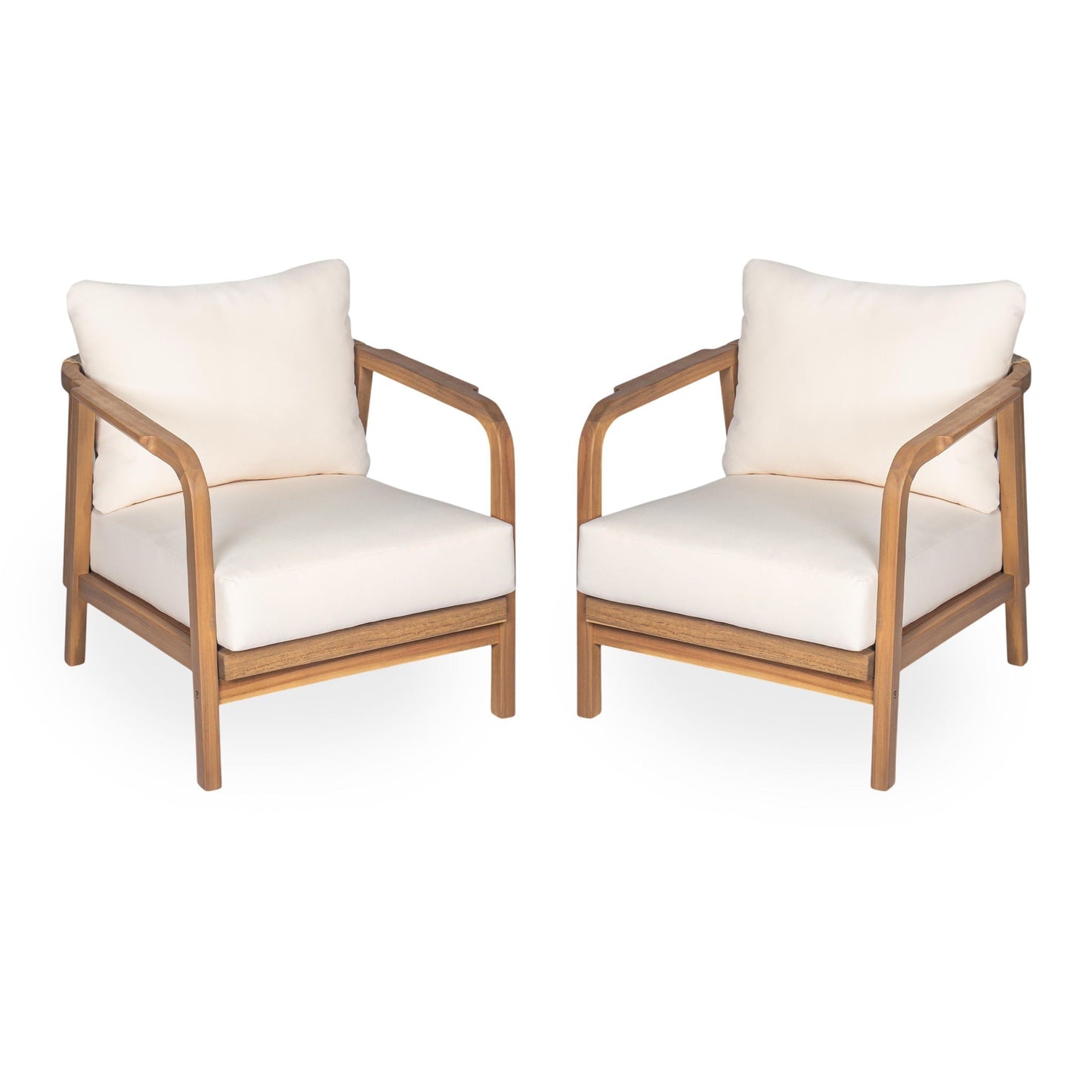 Outdoor Lounge Chair With Woven Backrest and Solid Wood Frame
