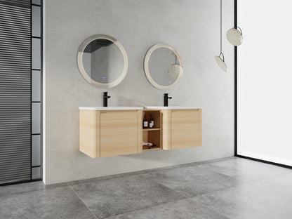 60'' Wall-Mounted Bathroom Vanity with Storage