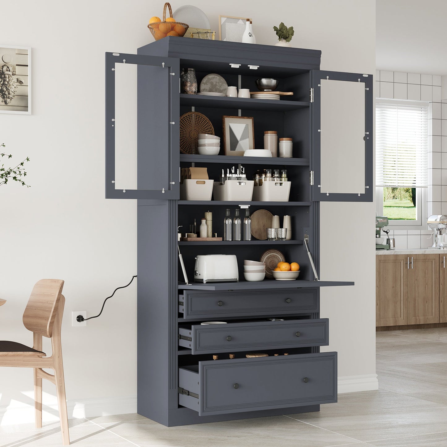 TOPMAX 36 x 16.5 x 78 Inch Freestanding Kitchen Pantry Storage Cabinet