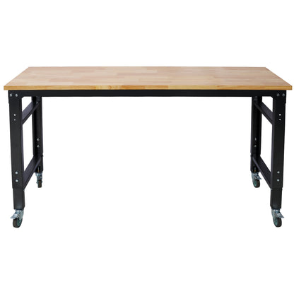 Premium Rolling Workbench with Adjustable Height - Dark Gray,Wood
