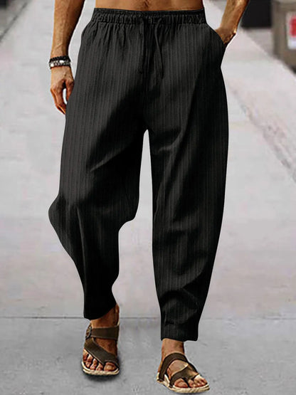 Men's Full Size Drawstring Pants with Pockets Plus Size