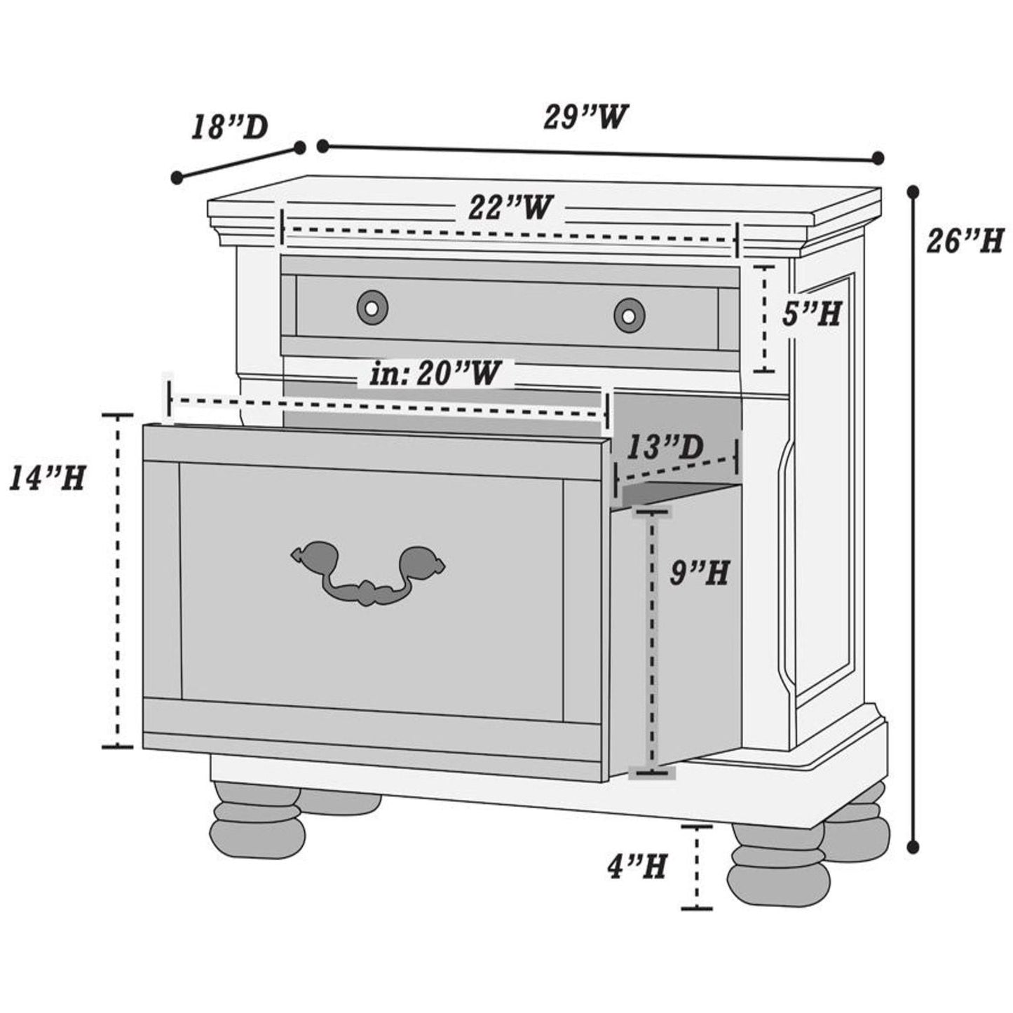 3 Piece Bedroom Set, Bed With 2 Nightstands