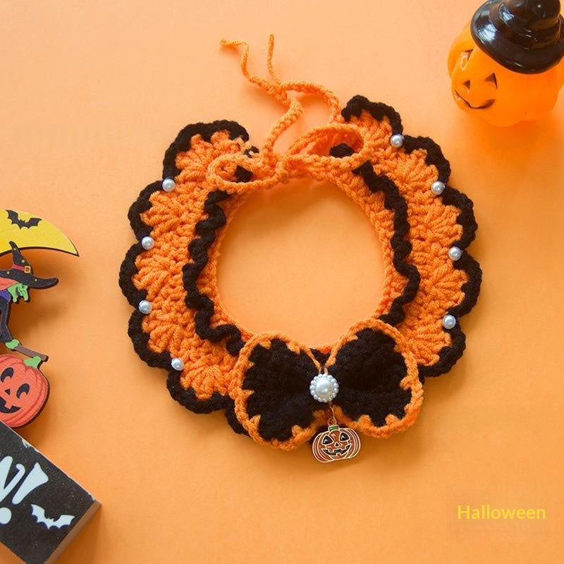 Hand-knitted Halloween Scarf For Cats And Dogs