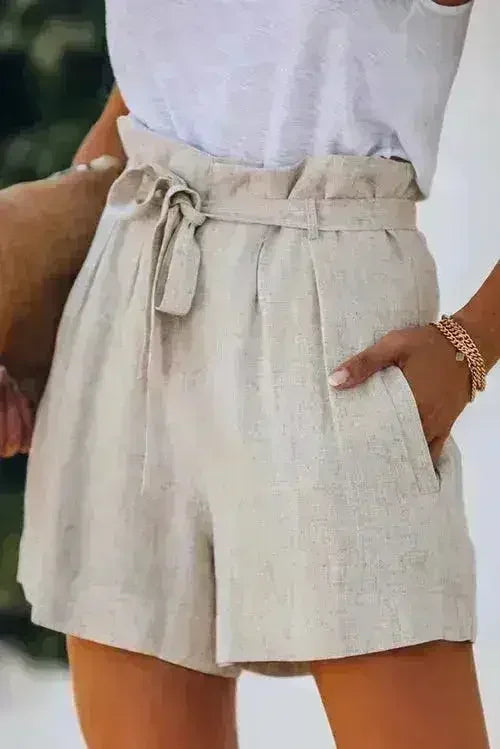 Tie Waist Casual Shorts with Pockets