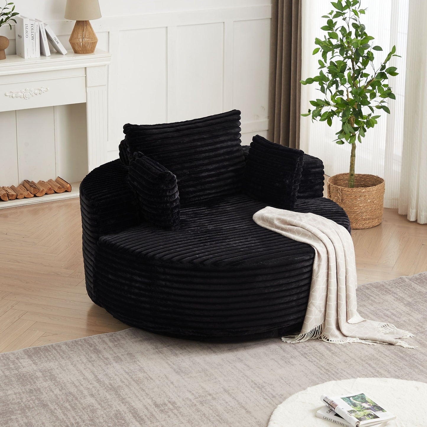 Swivel Chair With 360° Rotation For Living Room
