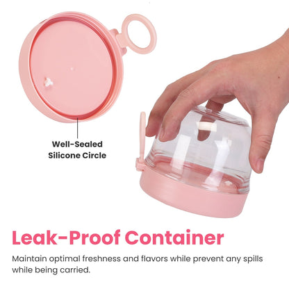 4Pcs Overnight Oats Containers with Lids and Folding Spoons 20OZ Portable Leak-proof Oats Jar For Milk Vegetable and Fruit Salad Yogurt Breakfast Cere
