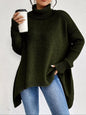 Turtleneck High-Low Hem Sweater