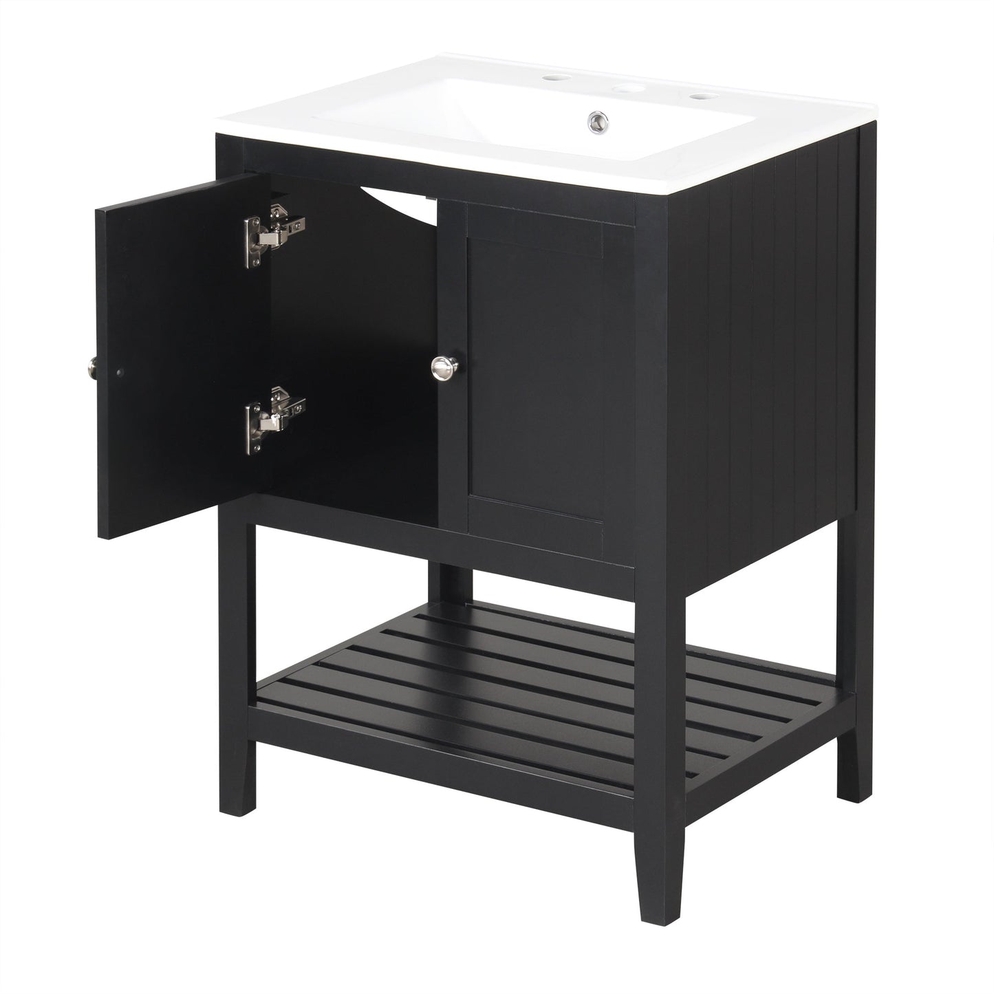 24" Black Bathroom Vanity