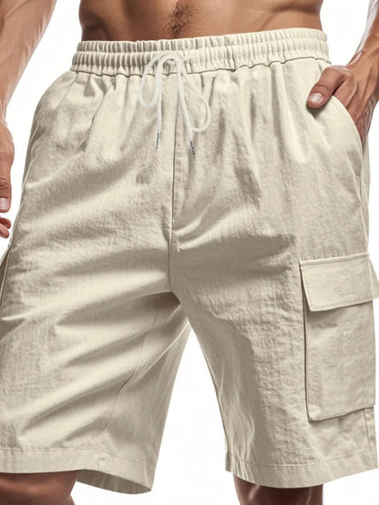 Men's Full Size Drawstring Shorts with Cargo Pockets Plus Size