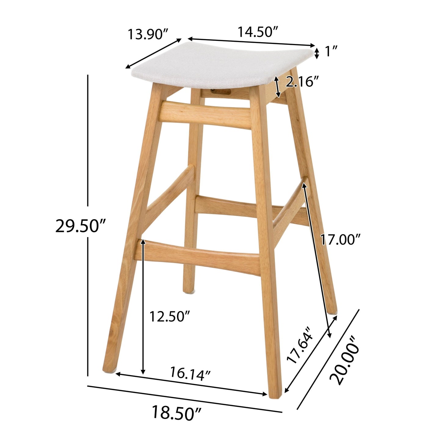 Modern Bar Stool Set With Upholstered Seating