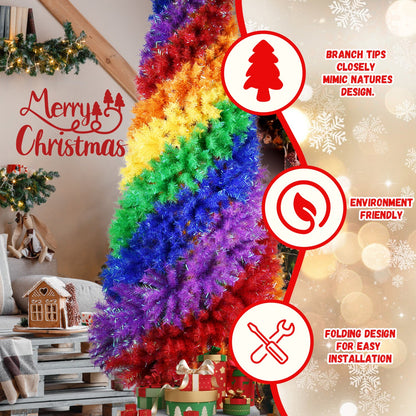 6ft Rainbow Spiral Christmas Tree