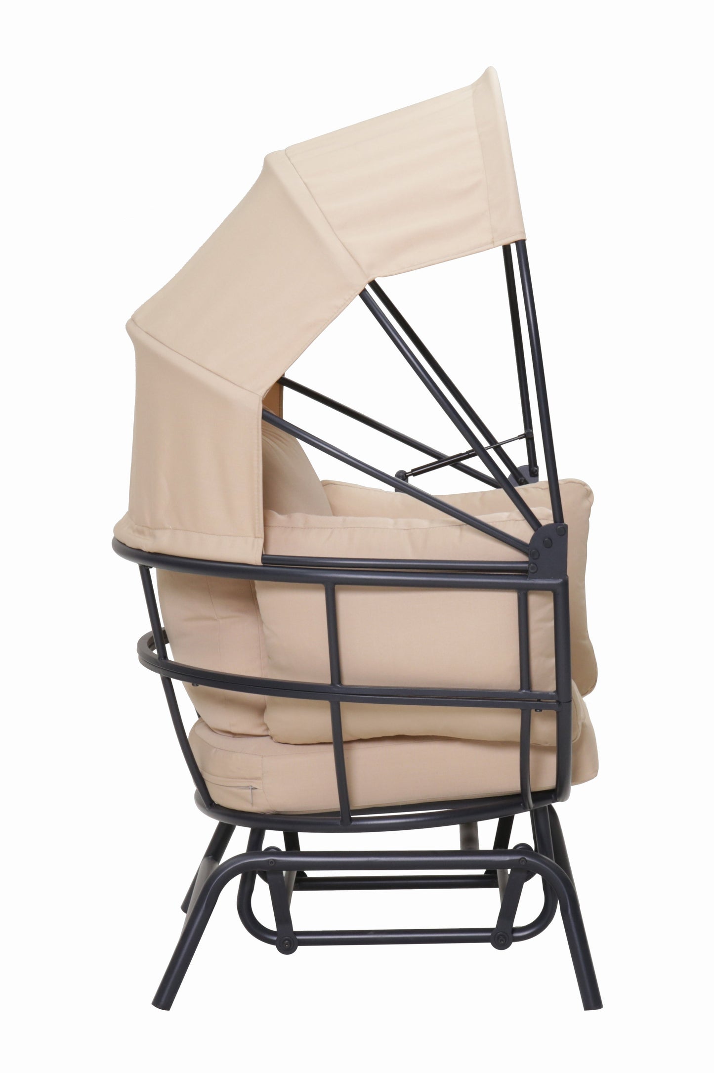 Sunnydaze Modern Luxury Egg Chair with Retractable Canopy - Taupe