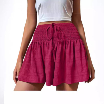 2026 Cross-Border European And American Women's Summer Fashion Solid Color Drawstring Sports Shorts