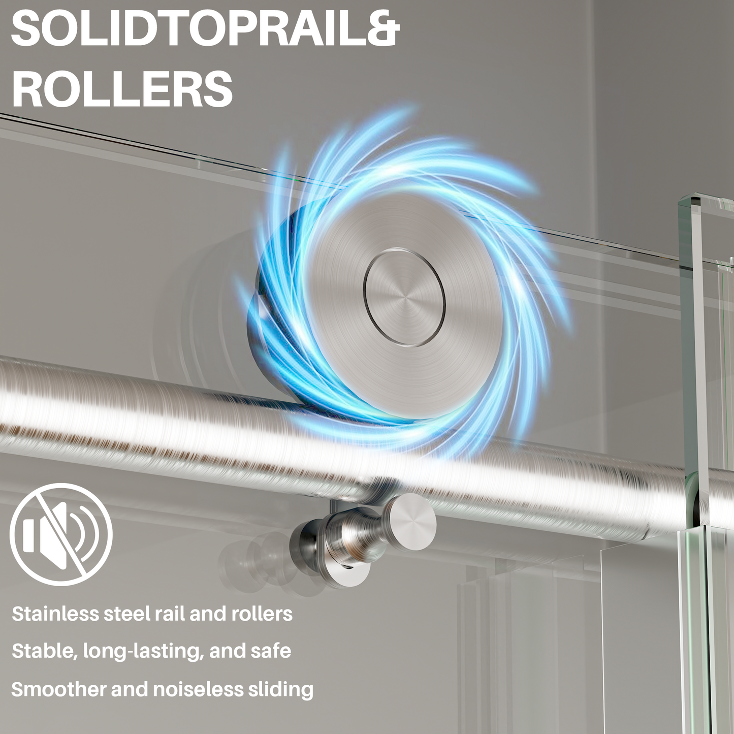 Frameless Sliding Shower Door, 44-48 in W x 75 in H