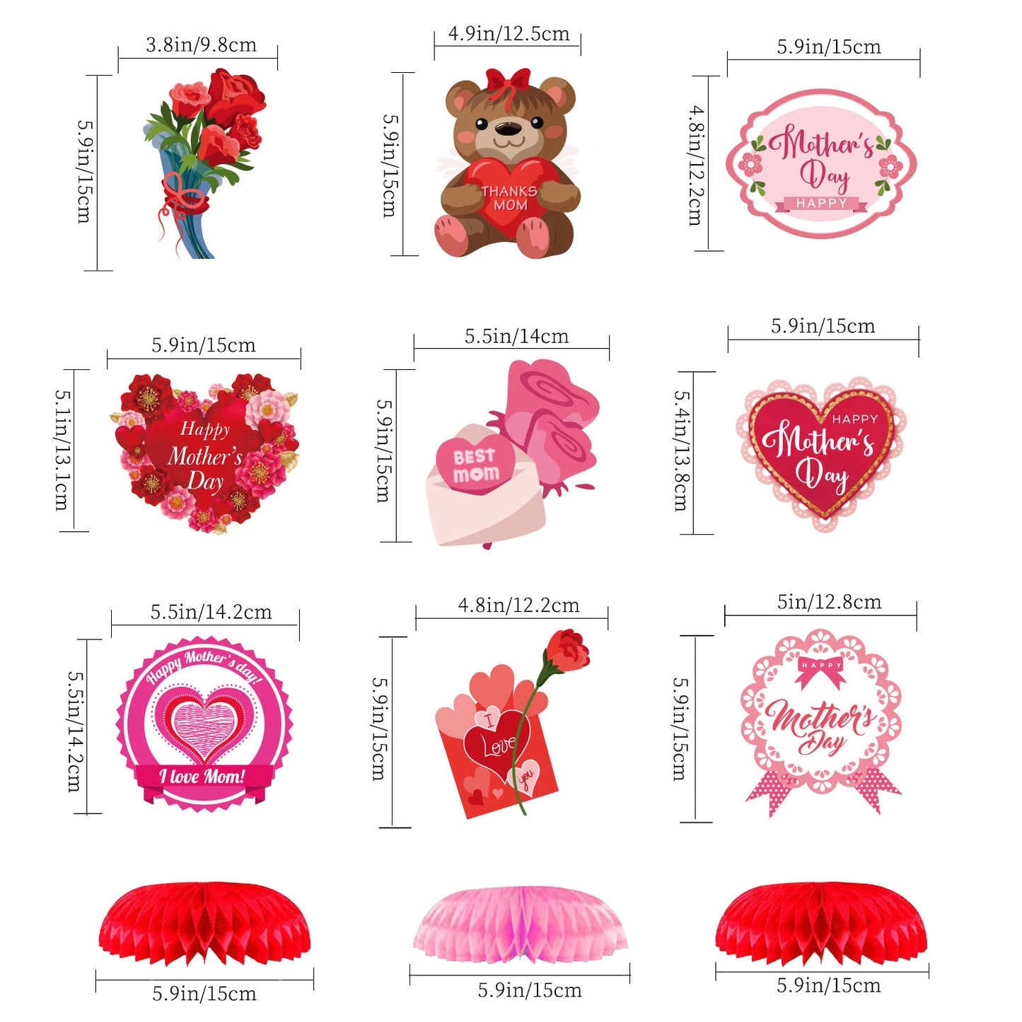 Honeycomb Base Love Bear Ornament