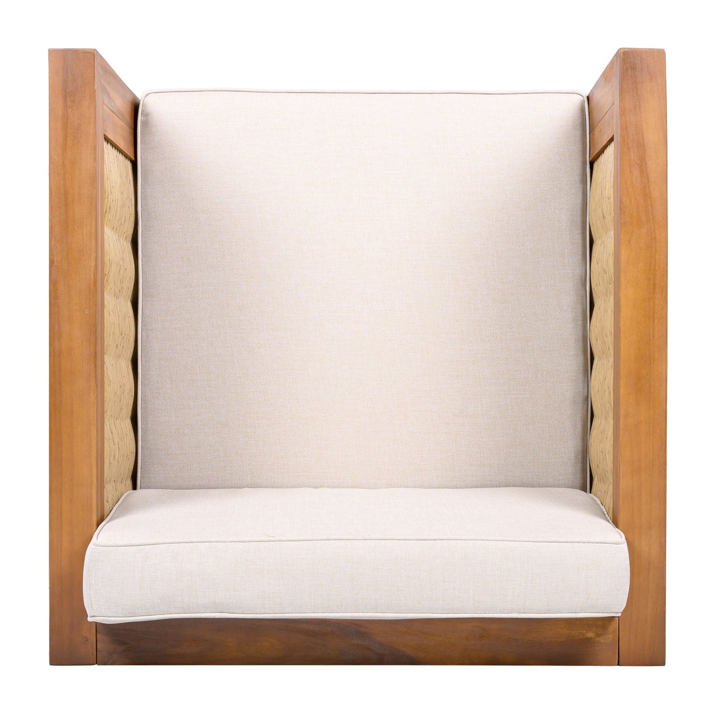 Outdoor Club Chair With Wicker Armrest
