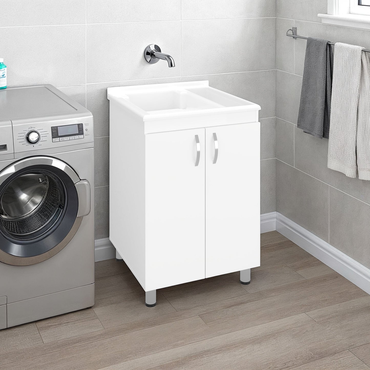 Foster 2 Door Utility Tub and Sink Freestanding Cabinet
