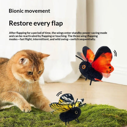 Simulation Butterfly Automatic Cat Teaser Consumes Physical Strength