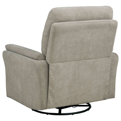 Adler Upholstered Power Swivel Glider Recliner Greige