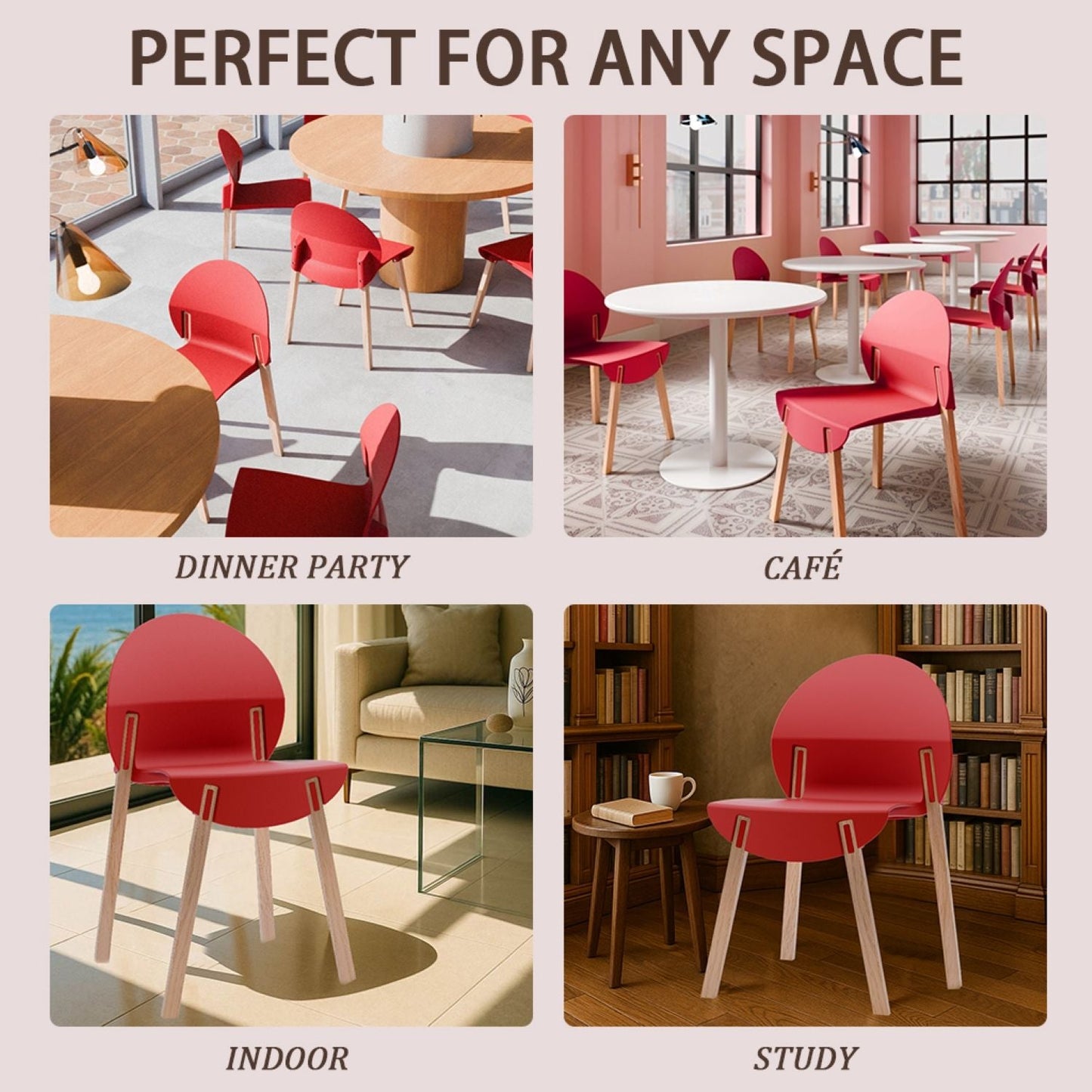 4 Piece Set Of Single Chairs, Traditional Elements With Round Table
