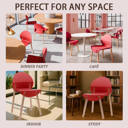 4 Piece Set Of Single Chairs, Traditional Elements With Round Table