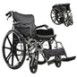 Lightweight Foldable Manual Wheelchair for Adults with Double Brakes