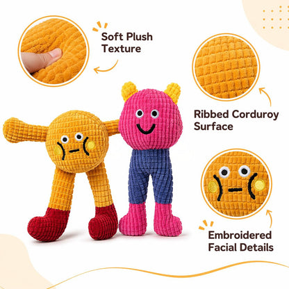 Cat&Dog Chew Toys With Catnip Inside, Ecofriendly Material Made, Crinkle Paper & Squeaky Ball Inside, Waffle And Baby Toy Combination Packaging, Cuddles Meow Chompclean, 2 Pack