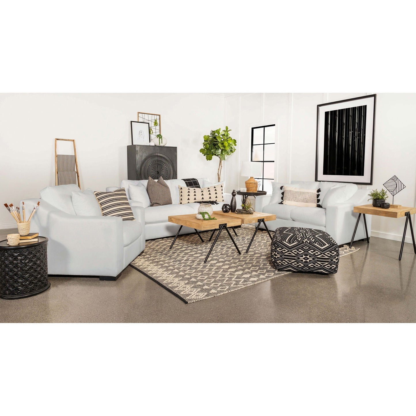 Chelan - Upholstered Sloped Arm Accent Chair - White