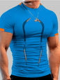 Men's Full Size Mock Neck Short Sleeve Active T-Shirt Plus Size