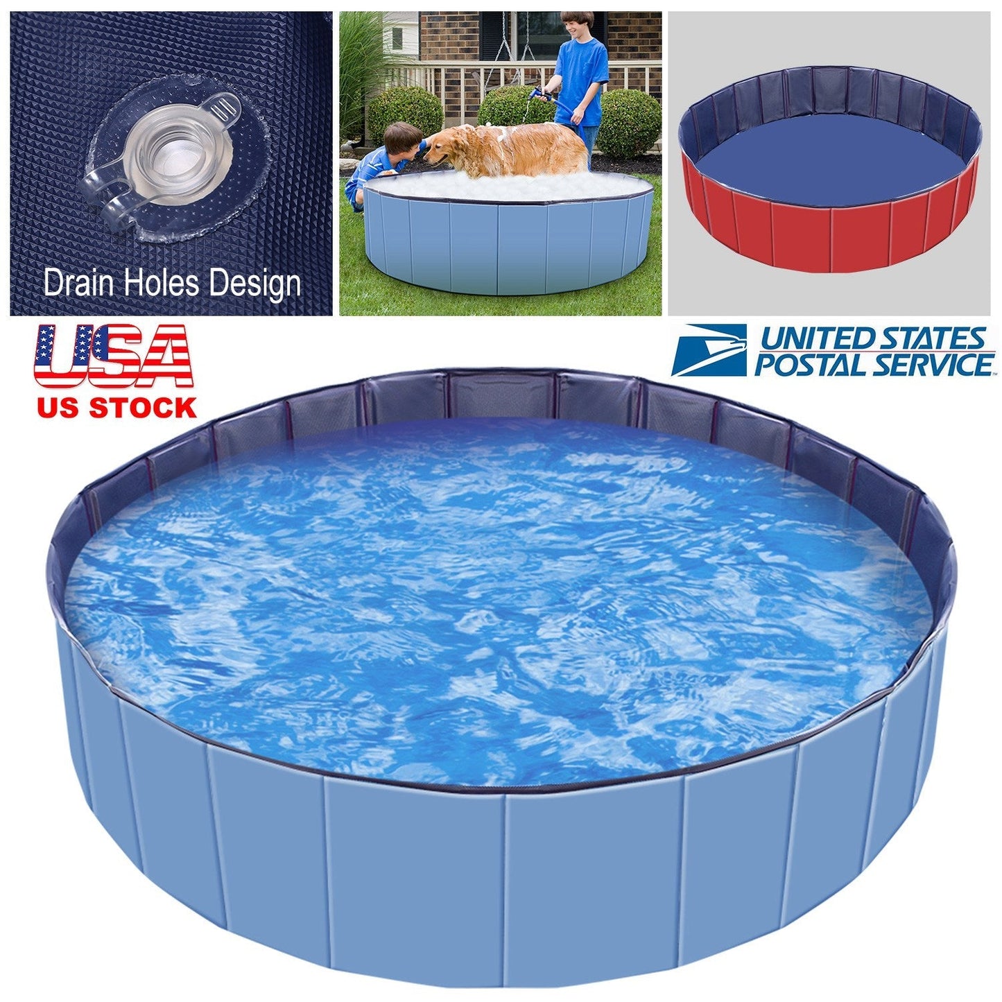 Foldable Pet Swimming Pool - Portable PVC - Gbruno