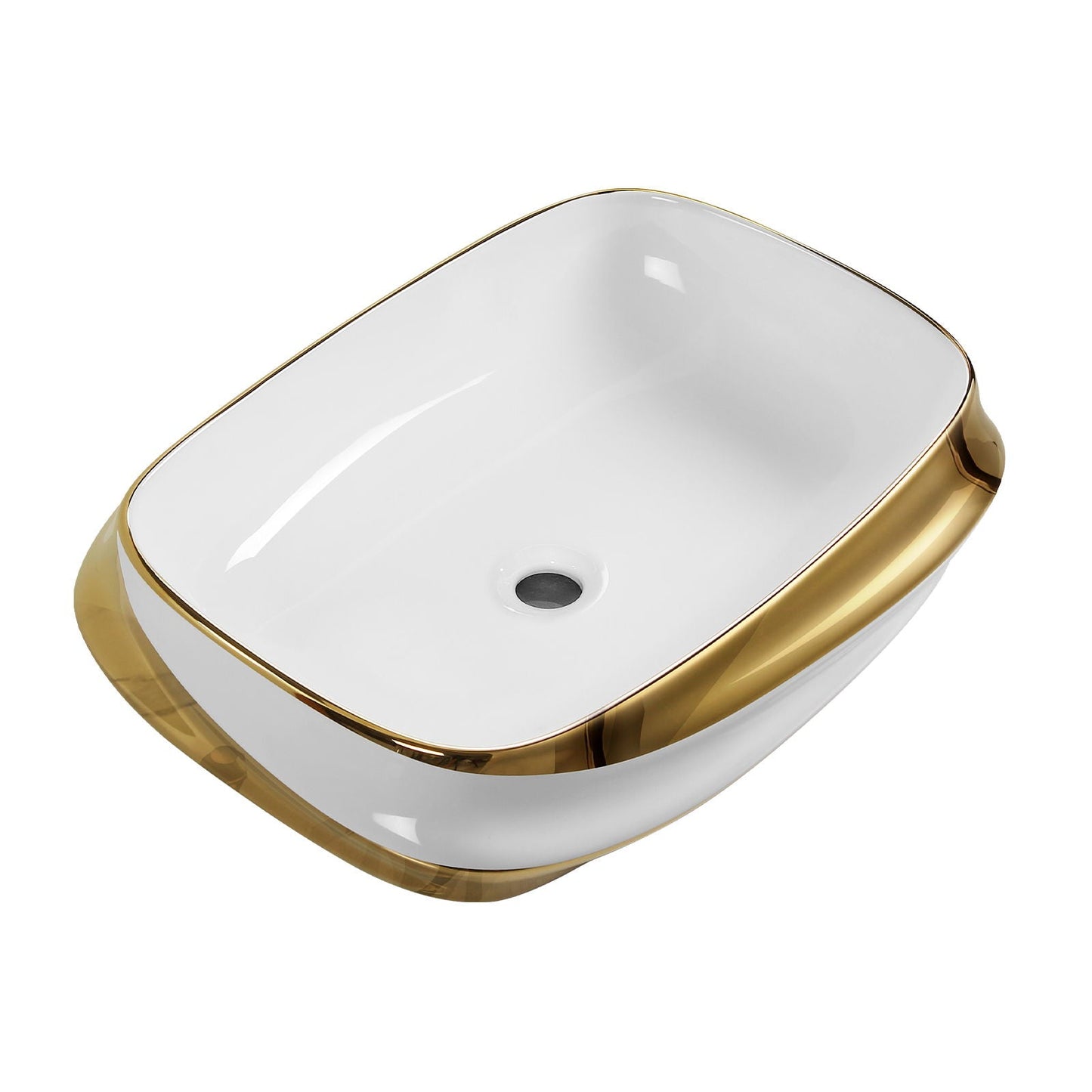Vessel Sink Above Counter Vanity Basin - Gold / White / Milk White